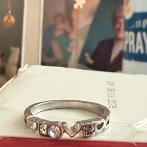 Silver Love Ring with Gemstones